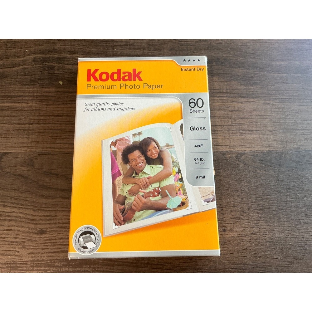 Kodak Photo Paper Unisex OS White NEW Premium Glossy 60 Sheets 4x6 Inkjet 815410